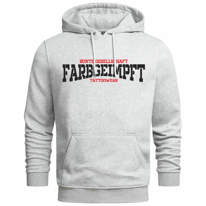 Hoodie-Classic-Grau-Schwarz-Rot