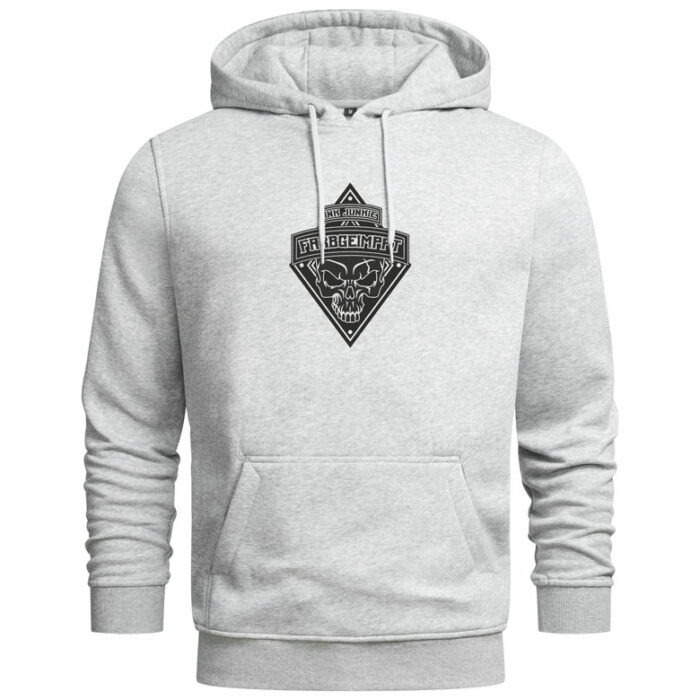 Hoodie-Ink-Junkie-Vorn-Grau-Schwarz