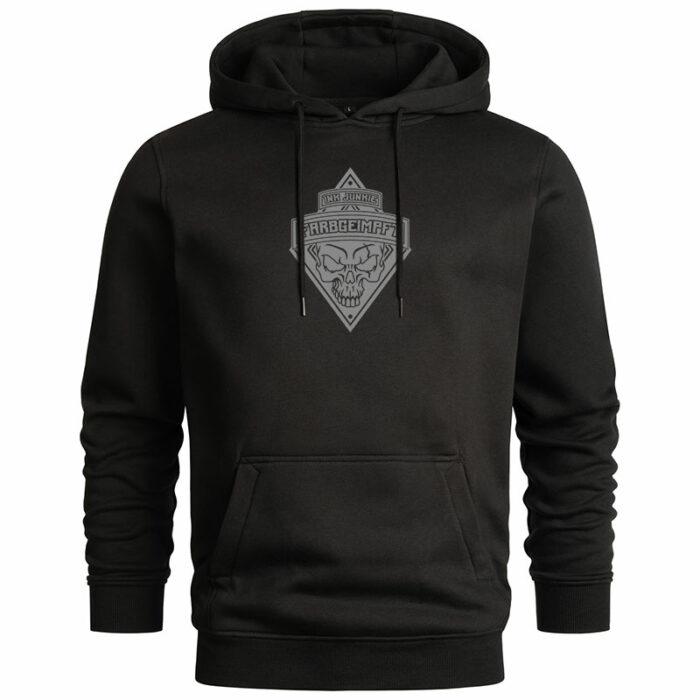 Hoodie-Ink-Junkie-vorn-grau