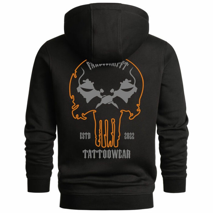 Hoodie-Punisher-hinten-schwarz-grau-orange