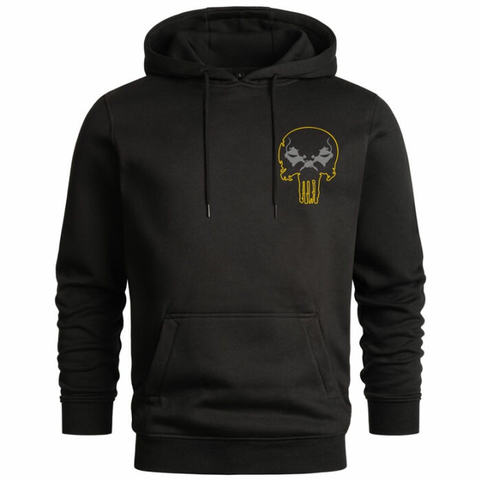 Hoodie-Punisher-vorn-schwarz-grau-gelb