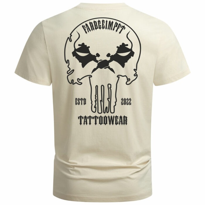 T-Shirt-Punisher-hinten-beige-schwarz