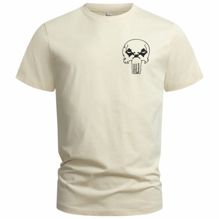 T-Shirt-Punisher-vorn-beige-schwarz