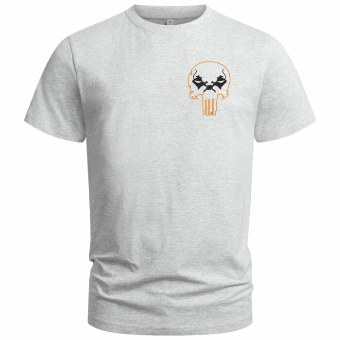 T-Shirt-Punisher-vorn-grau-schwarz-orange