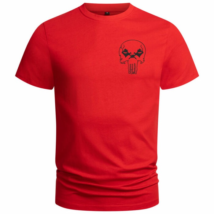 T-Shirt-Punisher-vorn-rot-schwarz