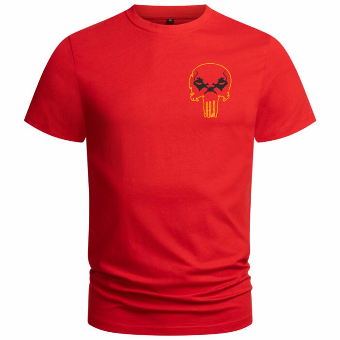 T-Shirt-Punisher-vorn-rot-schwarz-gelb