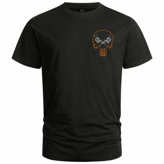 T-Shirt-Punisher-vorn-schwarz-grau-orange