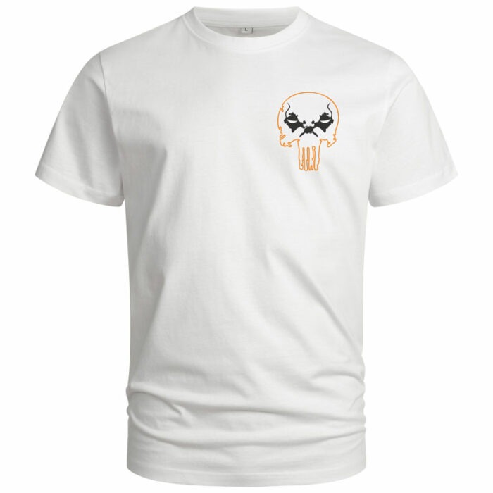 T-Shirt-Punisher-vorn-weiß-schwarz-orange